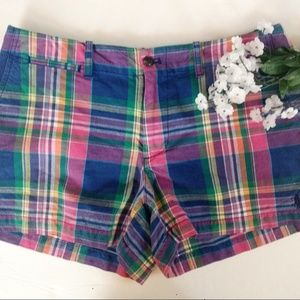 Ralph Lauren Sport Plaid Shorts Blue Pink Sz 6